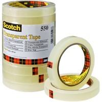 Scotch Crystal Clear Klebeband  550 Transparent 15 mm x 66 m Pack mit 10 Rollen