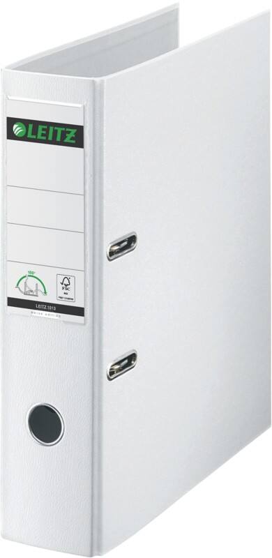 Classeur à levier Leitz Large 180° Swiss Edition A4 80 mm Blanc 2 Anneaux 1013 Plastique Portrait