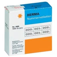 HERMA 4886 Nummernetiketten 0-999 Doppelt Selbstklebend Rot 10 x 22 mm Rechteckig 2000 Etiketten pro Packung