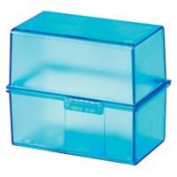 HAN Karteikartenbox DIN A7 PS (Polystyrol), Stahl 300 Karten Blau, Transparent