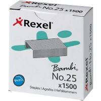 Agrafes Rexel Bambi No.25 ACCO5020 Acier Argenté 1 500 Agrafes