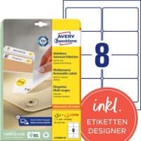 AVERY Zweckform L4745REV-25 Ablösbare Universaletiketten A4 Weiss 96 x 63,5 mm 30 Blatt à 8 Etiketten