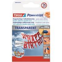 tesa Doppelseitiges Klebeband Powerstrips Transparent 15 mm (B) x 0,081 m (L) Synthesekautschuk 16 Stück