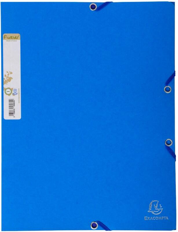 Farde à 3 rabats à élastique Exacompta Forever A4 Bleu clair, bleu foncé Carton recyclé 24 x 32 cm