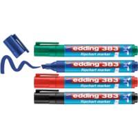 edding 383 Flipchart-Marker Breit Keilspitze 1 - 5 mm Farbig assortiert Nachfüllbar Wasserbeständig 4 Stück