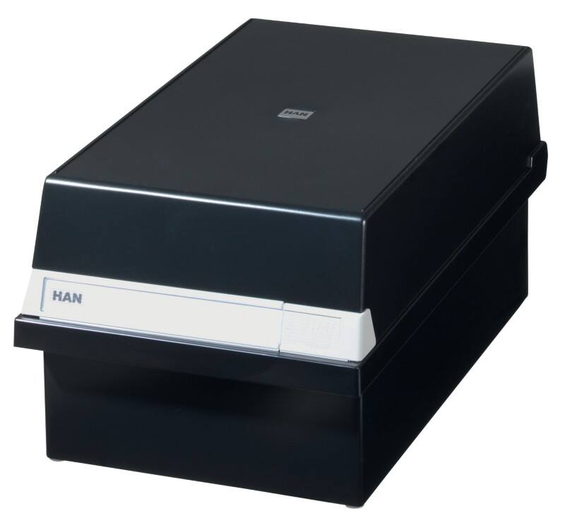 HAN Tischkarteikasten DIN A5 1300 Karten Schwarz 23,5 x 36 x 19 cm
