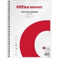 Office Depot A4+ Drahtgebunden Weiss Papierumschlag Notizbuch Kariert mikroperforiert 80 Blatt Packung à 5 Stück