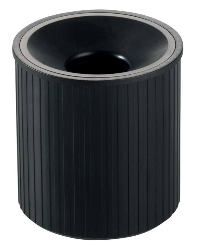 Pot à trombones helit Linear Noir 7,2 x 7,2 x 7,3 cm