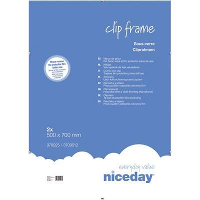 Niceday Clip-Bilderrahmen Clip Frame 700 x 500 mm Transparent 2 Stück