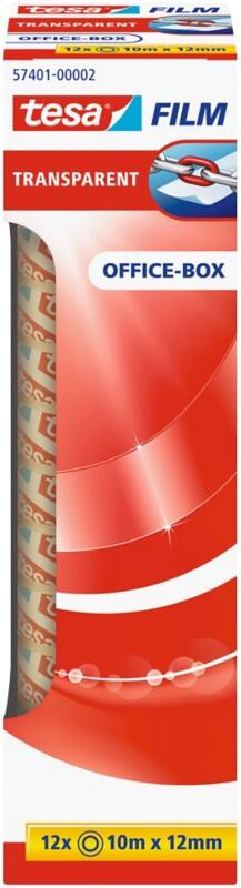 Ruban adhésif tesa tesafilm Office-Box 57401 Transparent 12 mm (L) x 10 m (L) PP (Polypropylène)  12 Rouleaux