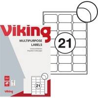 Viking Laser-Etiketten Selbstklebend 63,5 x 38,1 mm Weiss 100 Blatt à 21 Etiketten