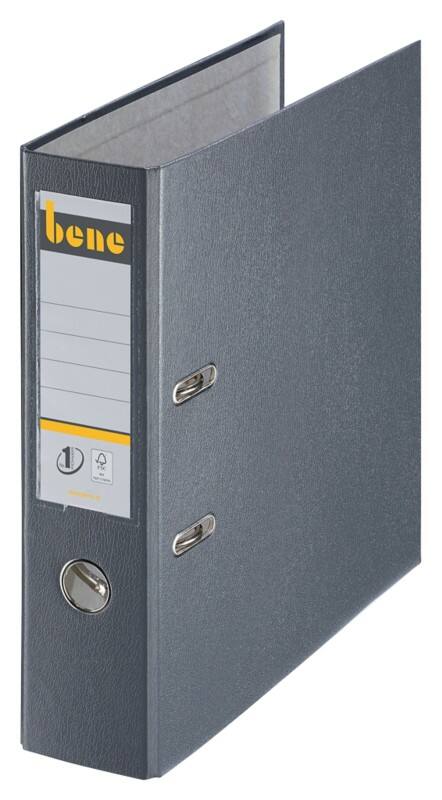 Bene No.1 Power Breit Ordner A4 80 mm Grau 2 Ringe 291400 Kunststoff Hochformat