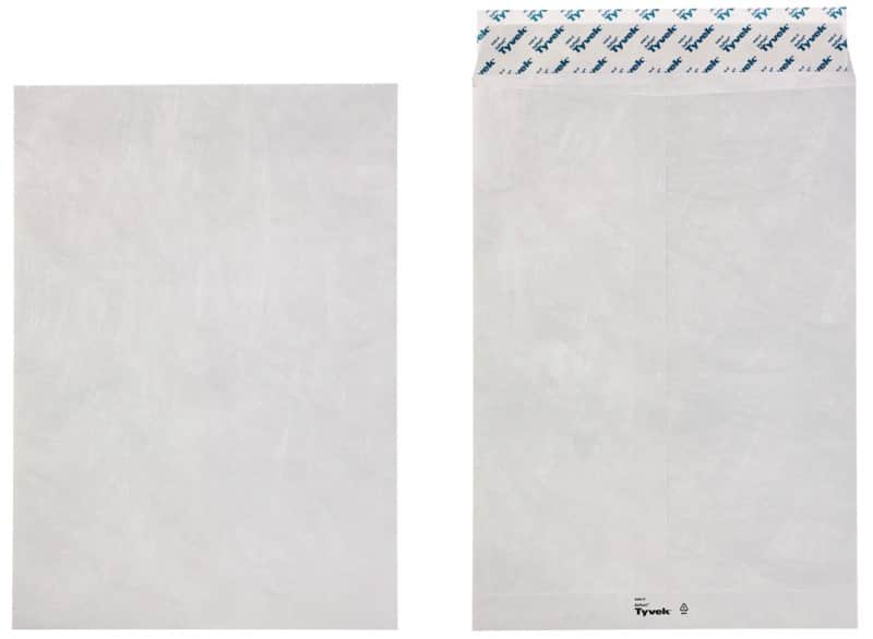 Enveloppes Tyvek C4 Bande adhésive Blanc 229 (L) x 324 (H) mm Sans Fenêtre 54 g/m² 100 Unités