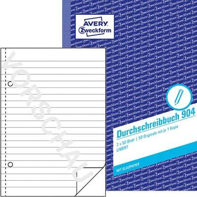 Papier autocopiant AVERY Zweckform 904 Blanc A5 14,8 x 21 cm 50 Feuilles