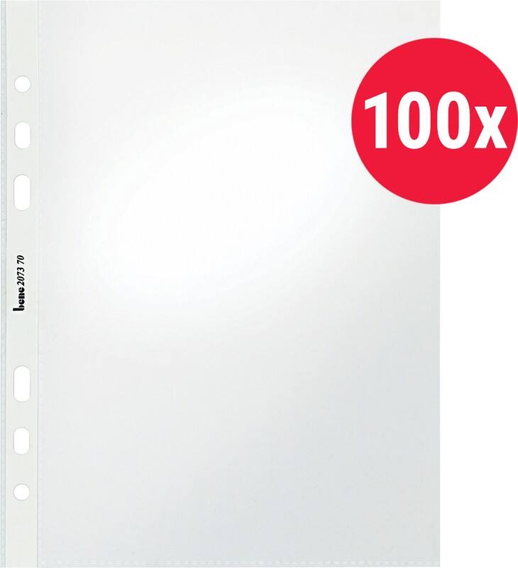 Bene ClearView Prospekthüllen A5 Glasklar Transparent 60 Mikron PP (Polypropylen) Öffnung oben 6 Löcher 100 Stück