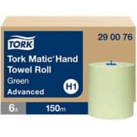 Tork Matic Advanced  Papierhandtücher H1 Gerollt Grün 2-lagig 0.588 m 290076 6 Rollen à 150 m