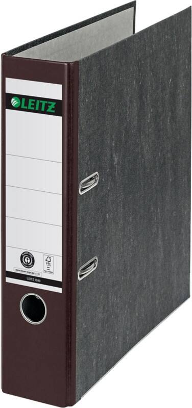 Classeur à levier Leitz Large 180° A4 82 mm Marron 2 Anneaux 1080 Carton Effet Marbre Portrait Recyclé