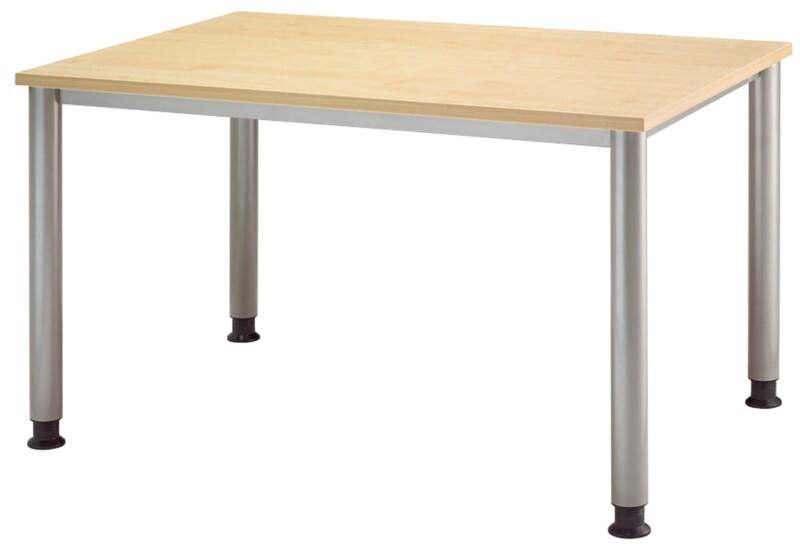 Hammerbacher Matrix Schreibtisch Rechteckig Braun, Silber Ahorn 4 Füsse 1.200 (B) x 800 (T) x 810 (H) mm Aluminium, Holz, Kunststoff, Spanplatte