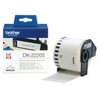 Brother DK-22205 Authentic Papier Endlosetiketten Selbstklebend Schwarzer Druck auf Weiss 62 mm x 30.5m