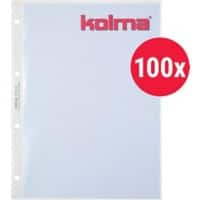 Pochette perforée Kolma A4 Mat Transparent 100 microns Polypropylène Ouverture au-dessus 4 perforations 57116.2 100 Unités