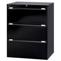 Armoire pour dossiers suspendus Bisley 3 tiroirs Noir 800 x 622 x 1'016 mm