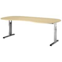 Bureau pied en C Hammerbacher Matrix Imitation érable 2 000 x 1 000 x 850 x 68 - 85 mm