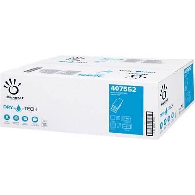 Essuie-mains Papernet DryTech Pliage en M Blanc 2 épaisseurs 407552 20 Unités de 100 Feuilles