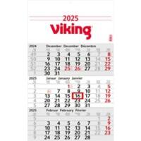 Viking Kalender 2025 3 Monate / 1 Seite Deutsch, Englisch, Französisch 30 (B) x 49 (H) cm Hellgrau  