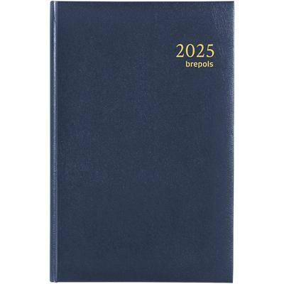 Brepols Buchkalender 2025 A5 1 Woche / 2 Seiten Deutsch, Englisch, Französisch, Italienisch, Niederländisch, Spanisch Blau