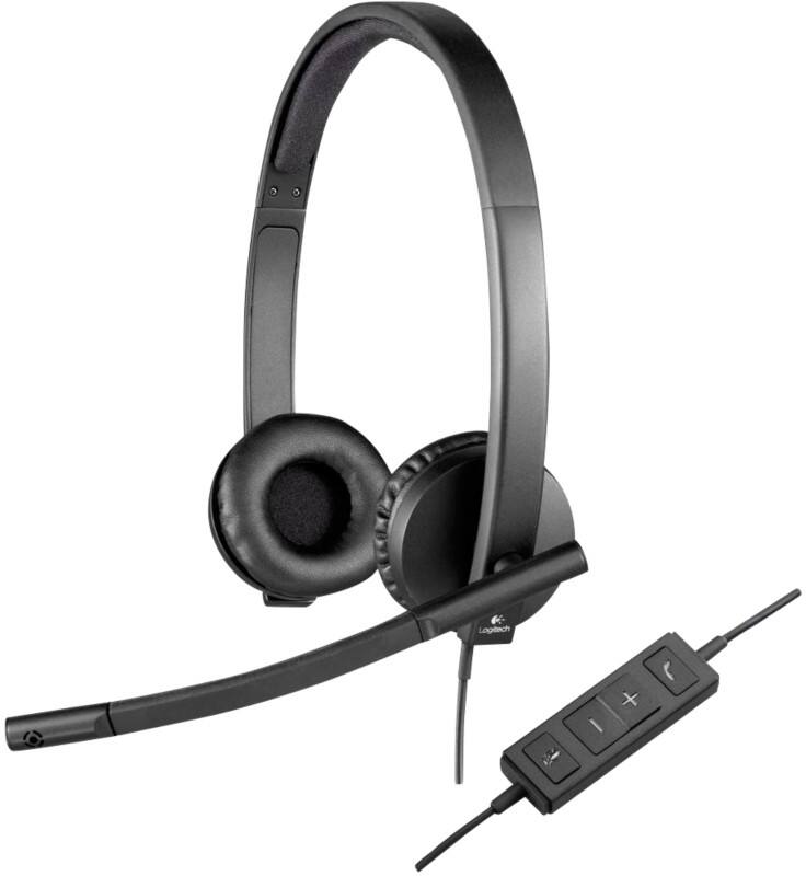 Logitech Verkabelt Kopfhörer Kopfbügel Noise Cancelling Microphone Mit Mikrofon Stereo H570e Schwarz