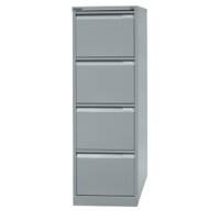 Bisley Hängeregistraturschrank 4 Schubladen Silber 413 x 622 x 1.321 mm