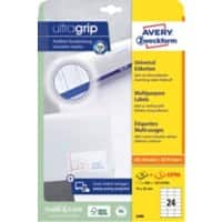 AVERY Zweckform ultragrip Laser Mehrzwecketiketten 3490 Selbsthaftend A4 Weiss 70 x 36 mm 30 Blatt à 24 Etiketten