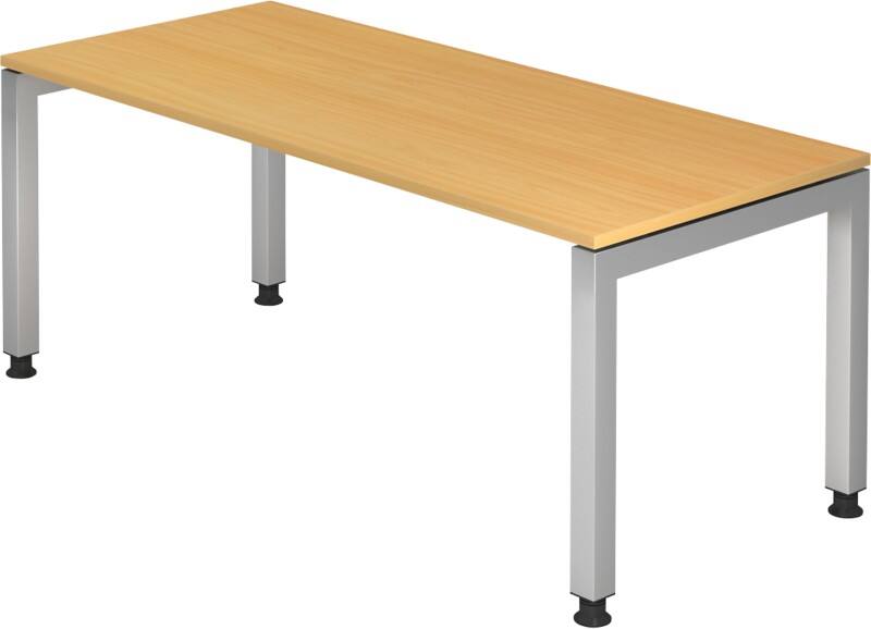 Bureau Hammerbacher J Series Réglable en hauteur Rectangulaire Hêtre Bois Argenté 4 pieds 1800 x 680 mm