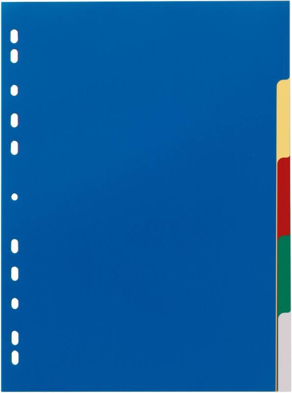 DURABLE Blanko Register DIN A4 Farbig Sortiert 5-teilig PP (Polypropylen) 11 Löcher 6730