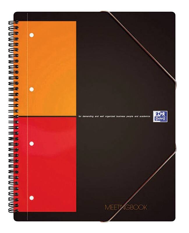 OXFORD International DIN A4+ Drahtgebunden Farbig  Poly-Cover Meetingbuch Kariert 80 Seiten