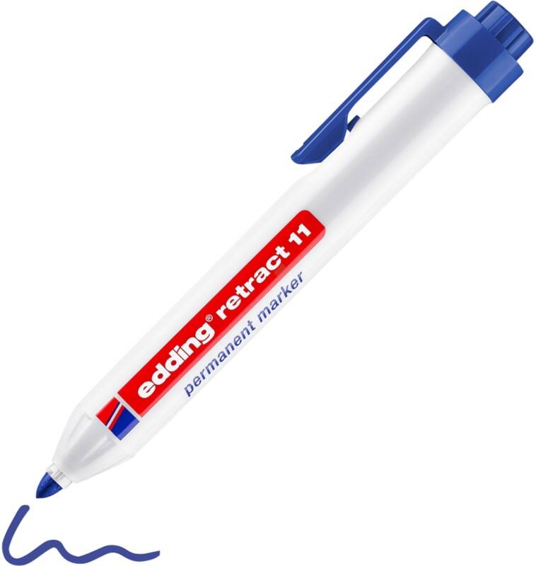 edding Retract 11 Retract 11 Permanent Permanentmarker Blau Mittel Rundspitze 3 mm