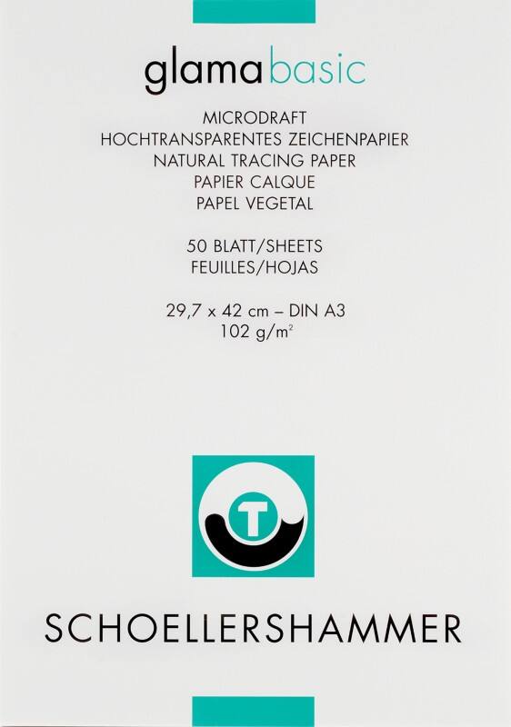 Papier traceur SCHOELLERSHAMMER A3 Transparent 102 g/m² 50 Feuilles