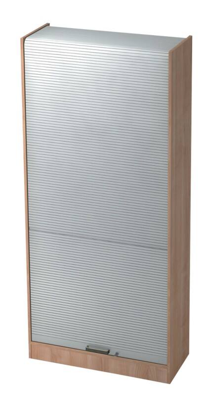 Hammerbacher Rollladenschrank SET90 Braun, Silber 900 x 400 x 2.004 mm