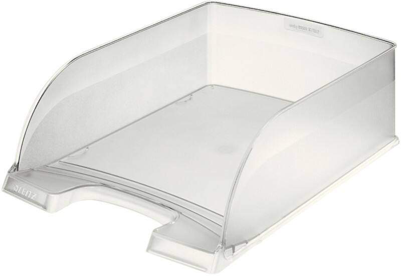 Corbeille à courrier Leitz Plus 5233 Jumbo A4 Transparent givré 25,5 x 35,7 x 10,3 cm