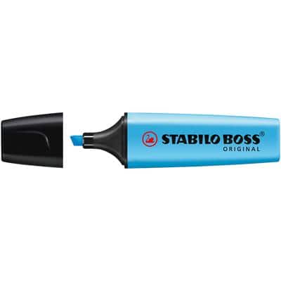 Surligneur STABILO Boss Executive Bleu Pointe large Biseautée 2 - 5 mm Rechargeable