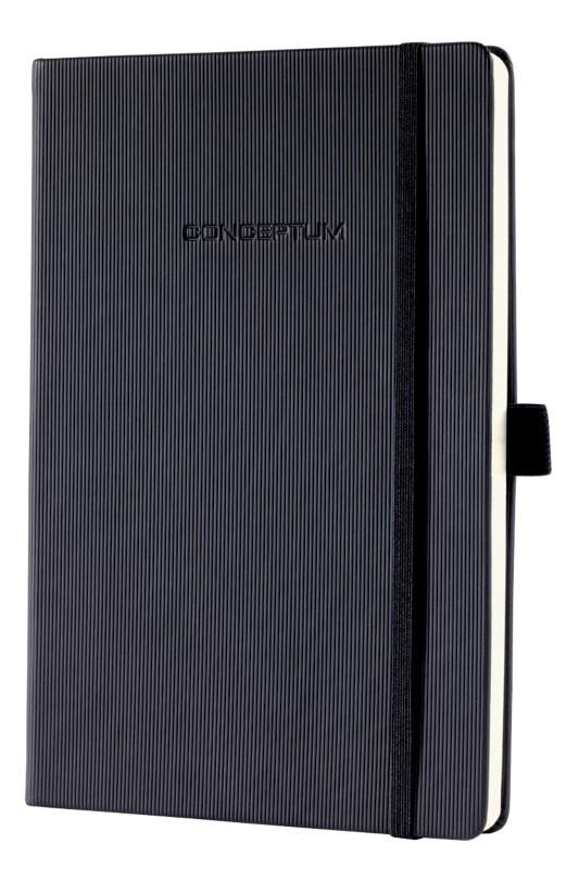 Carnet de notes Sigel Conceptum A5 Noir Couverture en carton, dos rigide Quadrillé 97 feuilles