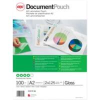 GBC Document Laminierfolien A2 Glänzend 125 Mikron (2 x 125) Transparent 100 Stück