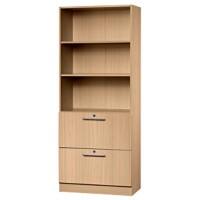 Armoire de classement Hammerbacher Matrix Aggloméré recouvert de résine de mélamine 2 étagères Décor hêtre 800 x 420 x 2004 mm