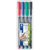 STAEDTLER Lumocolor 318 permanent Folienstifte Fein Rundspitze Farbig assortiert 4 Stück