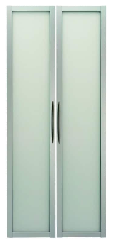 Hammerbacher Glas-Rahmentür Matrix Silber 790 x 19 x 1.840 mm 2 Stück