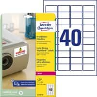 Étiquettes ultra-adhésives AVERY Zweckform L6140-20 Blanc A4 45,7 x 25,4 mm 20 Feuilles de 40 Étiquettes