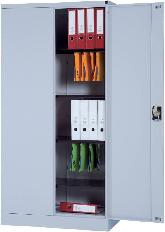 Viking Realspace Aufbewahrungsschrank Metall 4 Fachböden Abschließbar 920 x 420 x 1.800 mm Lichtgrau