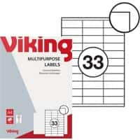 Étiquettes multifonction Viking 3922830 Adhésif Blanc 70 x 25,4 mm 100 feuilles de 33 étiquettes