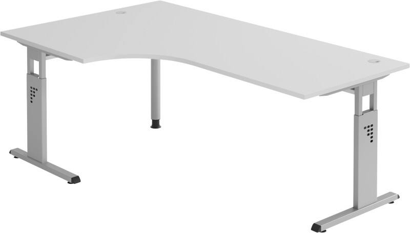 Bureau Hammerbacher Matrix Hauteur ajustable Forme libre C-Pied 2000 (l) x 1200 (p) x 850 (h) mm Aggloméré, Aluminium, Bois, Plastique