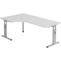 Bureau pied en C Hammerbacher Matrix Ergonomic Gris clair 2'000 x 1'200 x 850 x 68 - 85 mm